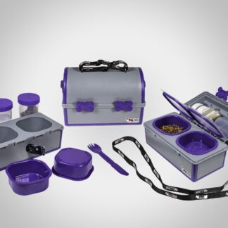 Portable Dog Bowl and Water Container – Purple